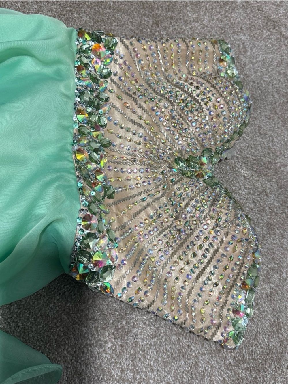 Sherri Hill Mint Green Prom Dress - Picture 3 of 3
